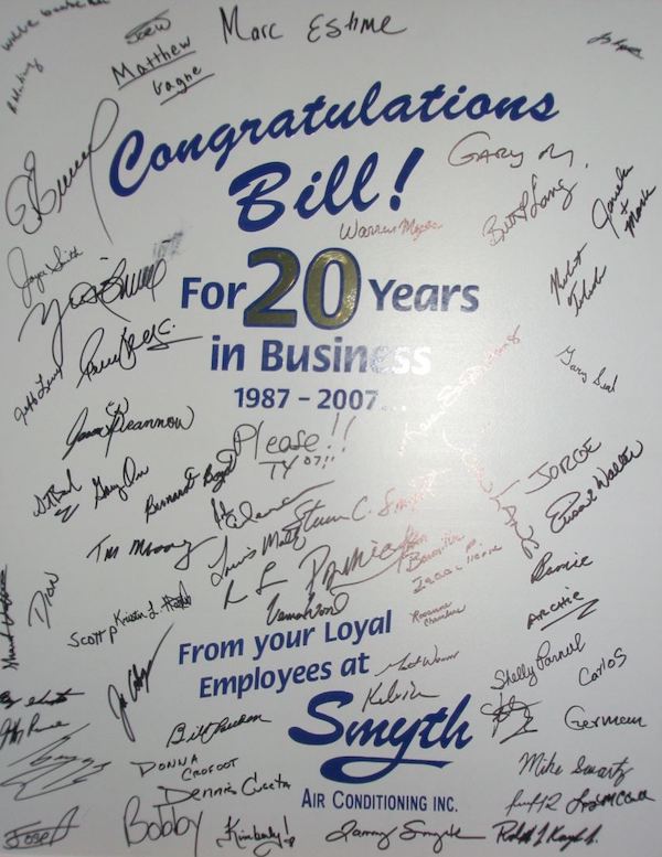 Smyth-Christmas-2007 Smyth 20 year congratulations